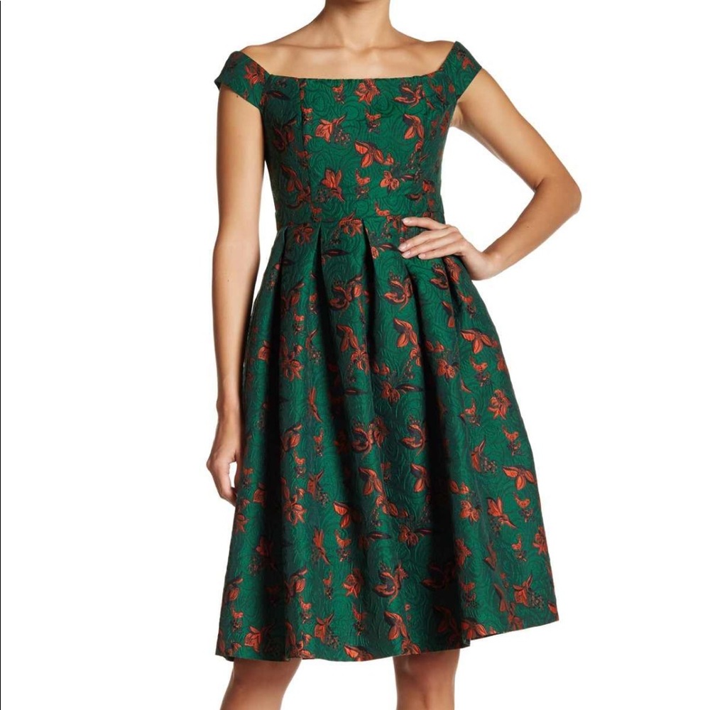 Brocade off the shoulders Dress